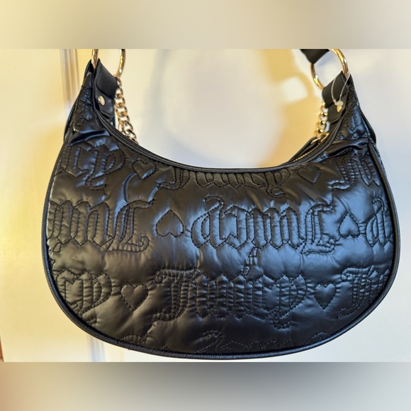 Juicy Couture Juicy Puff Half Moon Xbody Shoulder Bag Black NWT - Picture 2 of 4